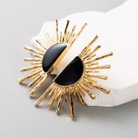 Retro Sun Alloy Metal Enamel Plating Gold Plated Silver Plated Women's Ear Studs main image 5