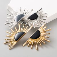Retro Sun Alloy Metal Enamel Plating Gold Plated Silver Plated Women's Ear Studs main image 1