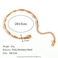 Simple Style Classic Style Solid Color 18k Gold Plated Stainless Steel Wholesale Anklet sku image 9