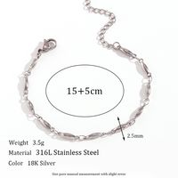 Simple Style Classic Style Oval Stainless Steel Bracelets sku image 8