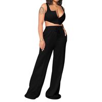 Women's Casual Solid Color Polyester Backless Pants Sets sku image 12