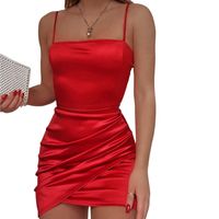 Women's Pencil Skirt Sexy Collarless Printing Sleeveless Solid Color Above Knee Holiday Party main image 4
