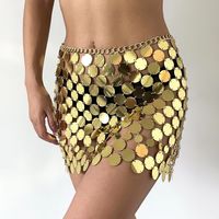 Summer Sexy Rock Solid Color Sequin Short Mini Dress Skirts main image 6