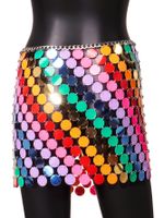 Summer Sexy Rock Solid Color Sequin Short Mini Dress Skirts main image 5