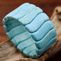Ethnic Style Solid Color Turquoise Women's Bangle main image 6