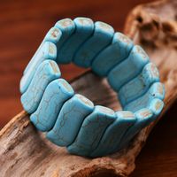 Ethnic Style Solid Color Turquoise Women's Bangle main image 4