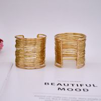 Ethnic Style Streetwear Solid Color Alloy Plating Women's Cuff Bracelets main image 2