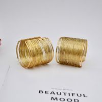 Ethnic Style Streetwear Solid Color Alloy Plating Women's Cuff Bracelets main image 3