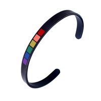 Simple Style Rainbow Stainless Steel Cuff Bracelets main image 3