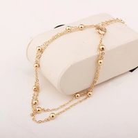Wholesale Jewelry Ig Style Simple Style Ball Solid Color Alloy Copper Anklet main image 2