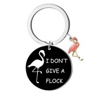 Simple Style Letter Flamingo Stainless Steel Unisex Bag Pendant Keychain sku image 10