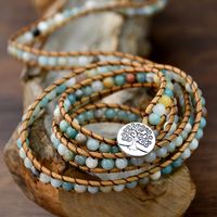 Bohemian Tree  Stone Alloy Wax Rope Beaded Layered Couple Bracelets main image 2