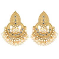 Elegant Retro U Shape Water Droplets Imitation Pearl Alloy Inlay Rhinestones Women's Drop Earrings sku image 1