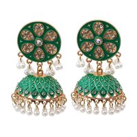 Exaggerated Ethnic Style Flower Imitation Pearl Alloy Inlay Rhinestones Women's Drop Earrings main image 5