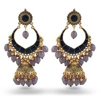 Retro Vacation Water Droplets Bell Artificial Crystal Alloy Hollow Out Women's Chandelier Earrings sku image 1