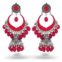 Retro Vacation Water Droplets Bell Artificial Crystal Alloy Hollow Out Women's Chandelier Earrings sku image 2
