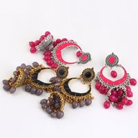 Retro Vacation Water Droplets Bell Artificial Crystal Alloy Hollow Out Women's Chandelier Earrings main image 4