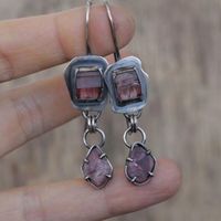 Retro Ethnic Style Geometric Alloy Inlay Artificial Crystal Women's Drop Earrings main image 3