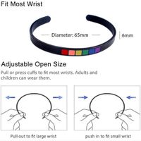 Simple Style Rainbow Stainless Steel Cuff Bracelets main image 2