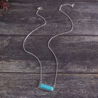 Casual Retro Rectangle Alloy Inlay Turquoise Women's Necklace main image 4