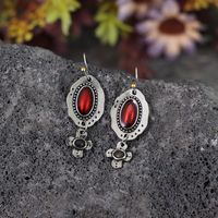 Ethnic Style Cross Oval Alloy Inlay Artificial Crystal Women's Drop Earrings main image 2