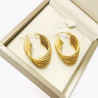 1 Pair Lady Geometric Plating Stainless Steel 18k Gold Plated Earrings main image 5