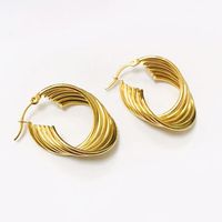 1 Pair Lady Geometric Plating Stainless Steel 18k Gold Plated Earrings main image 4
