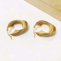 1 Pair Lady Geometric Plating Stainless Steel 18k Gold Plated Earrings main image 2