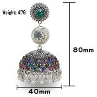 Ethnic Style Round Bell Imitation Pearl Alloy Inlay Rhinestones Women's Drop Earrings main image 2