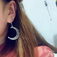 Retro Simple Style Star Moon Alloy Plating Women's Drop Earrings main image 4