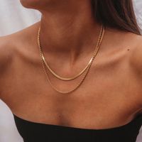 Stainless Steel Gold Plated Hip-Hop Simple Style Plating Solid Color Necklace main image 1