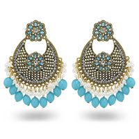 Retro Flower Alloy Plating Inlay Artificial Pearls Rhinestones Women's Drop Earrings main image 1