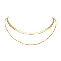 Stainless Steel Gold Plated Hip-Hop Simple Style Plating Solid Color Necklace main image 2