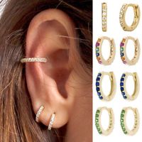 1 Pair Casual Simple Style Round Plating Inlay Copper Zircon Gold Plated Silver Plated Earrings main image 1