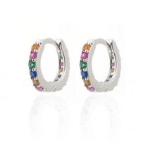 1 Pair Casual Simple Style Round Plating Inlay Copper Zircon Gold Plated Silver Plated Earrings main image 2