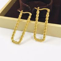 1 Pair Lady Square Plating Stainless Steel Earrings main image 3