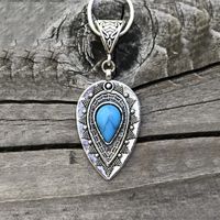 Ethnic Style Water Droplets Alloy Inlay Turquoise Women's Pendant Necklace main image 1