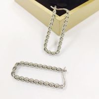 1 Pair Lady Square Plating Stainless Steel Earrings main image 2
