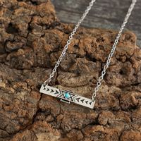 Vintage Style Novelty Triangle Rectangle Alloy Inlay Turquoise Women's Necklace main image 4
