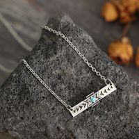 Vintage Style Novelty Triangle Rectangle Alloy Inlay Turquoise Women's Necklace sku image 1