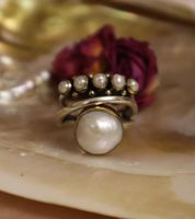 Rétro Ovale Perle D'imitation Alliage Femmes Anneau Ouvert main image 4