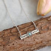 Vintage Style Novelty Triangle Rectangle Alloy Inlay Turquoise Women's Necklace main image 2