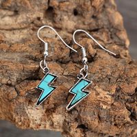 Vintage Style Lightning Alloy Inlay Turquoise Women's Drop Earrings main image 4