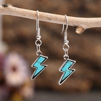 Style Vintage Foudre Alliage Incruster Turquoise Femmes Boucles D'oreilles main image 5