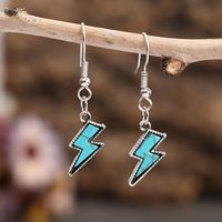 Vintage Style Lightning Alloy Inlay Turquoise Women's Drop Earrings main image 5