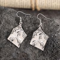 1 Pair Retro Ethnic Style Human Face Plating Alloy Drop Earrings main image 3