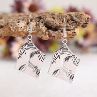 1 Pair Retro Ethnic Style Human Face Plating Alloy Drop Earrings main image 2