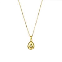 Stainless Steel Simple Style IG Style Plating Inlay Water Droplets Zircon Pendant Necklace main image 3