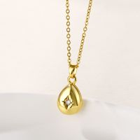 Acier Inoxydable Style Simple Style IG Placage Incruster Les Gouttelettes D'Eau Zircon Pendentif main image 1