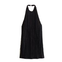 Women's Regular Dress Streetwear Halter Neck Tassel Backless Sleeveless Solid Color Above Knee Daily Street main image 2